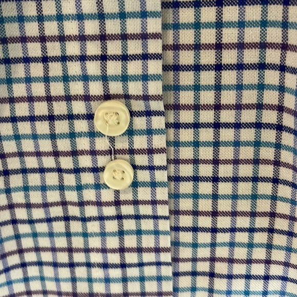 DOCKERS Classic Fit Stretch Plaid Battery Street Dress Shirt - XXL 18-18.5 Neck - Picture 5 of 6